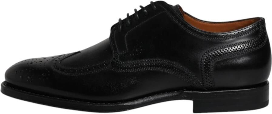 Dolce & Gabbana Zwarte Leren Wingtip Formele Schoenen Black Heren - Foto 6