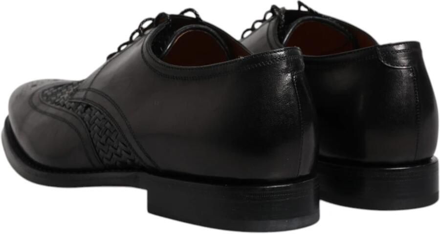 Dolce & Gabbana Zwarte Weave Detail Oxford Schoenen Mv6650 - Foto 4