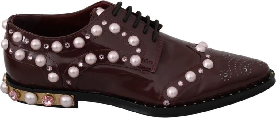 Dolce & Gabbana Elegante bordeaux veterschoenen Brown Dames