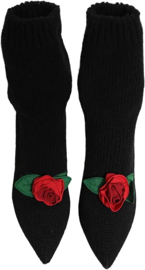Dolce & Gabbana Gebreide soklaarzen met bloemenapplicaties - Foto 6