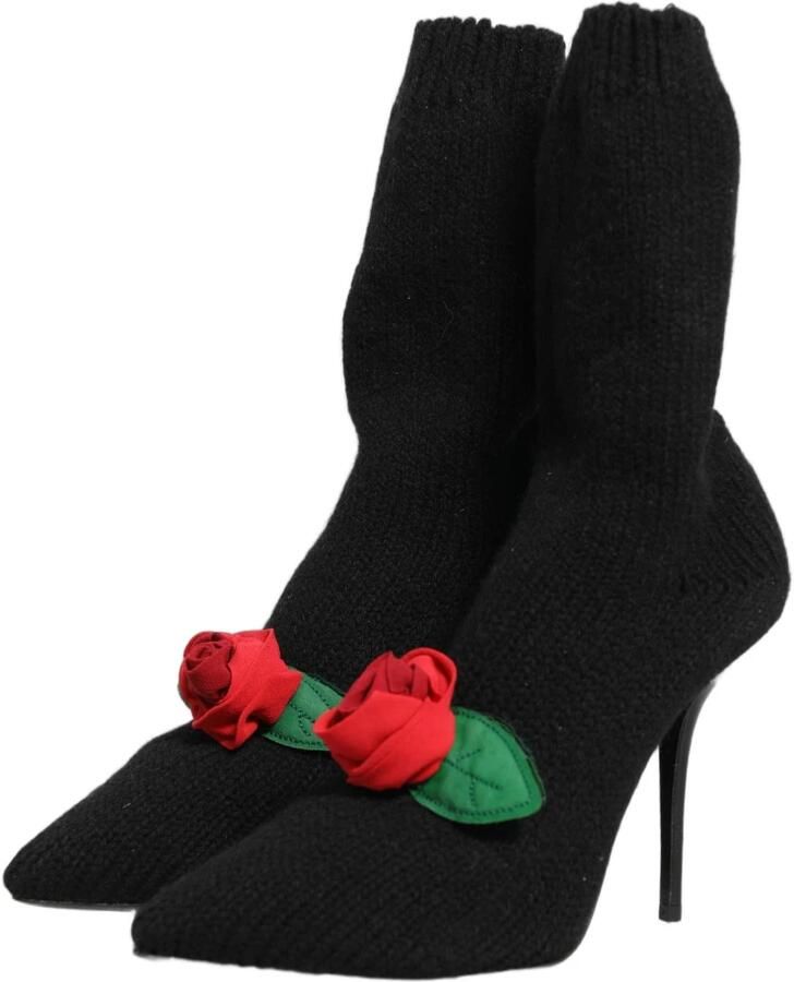 Dolce & Gabbana Gebreide soklaarzen met bloemenapplicaties - Foto 3