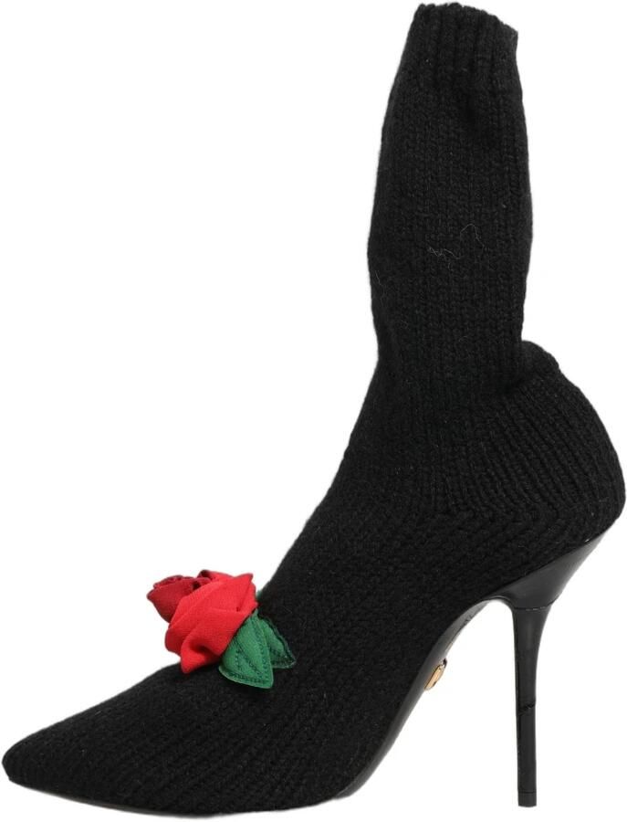 Dolce & Gabbana Gebreide soklaarzen met bloemenapplicaties - Foto 4