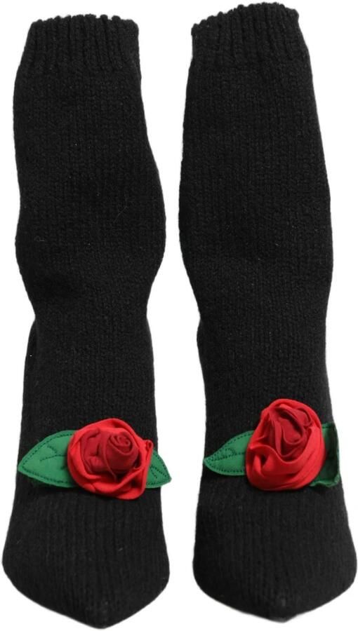 Dolce & Gabbana Gebreide soklaarzen met bloemenapplicaties - Foto 5