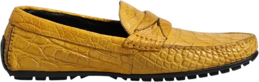 Dolce & Gabbana Gele exotische leren instappers slip on
