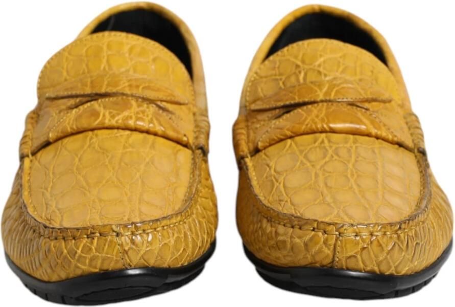 Dolce & Gabbana Gele exotische leren instappers slip on - Foto 3