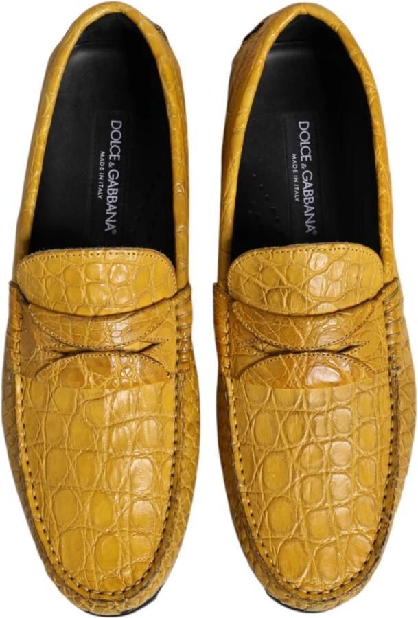 Dolce & Gabbana Gele exotische leren instappers slip on - Foto 2