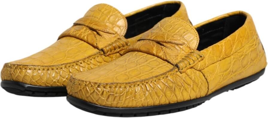 Dolce & Gabbana Gele exotische leren instappers slip on - Foto 5