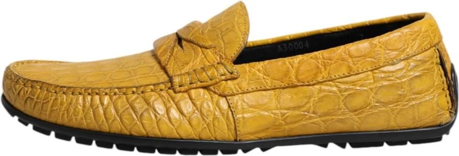 Dolce & Gabbana Gele exotische leren instappers slip on - Foto 7