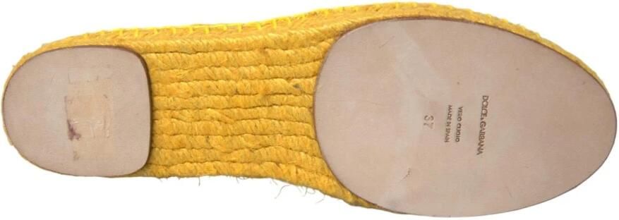 Dolce & Gabbana Gele Kant Espadrille Loafers Platte Schoenen Yellow Dames - Foto 4