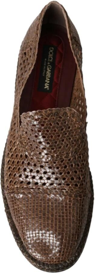 Dolce & Gabbana Elegante Leren Slipper in Bruin - Foto 2