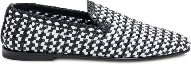 Dolce & Gabbana Geweven leren slippers