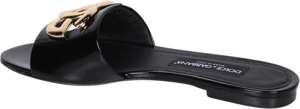 Dolce & Gabbana Patentleren Slides met DG Logo Black Dames - Foto 4