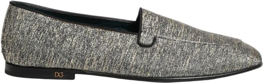 Dolce & Gabbana Glitter Lurex DG Logo Dress Loafers