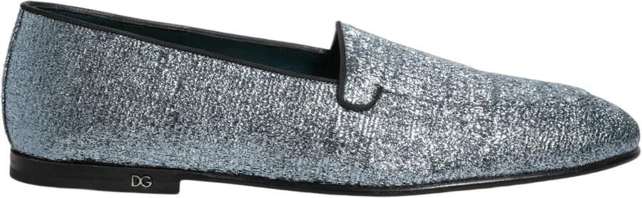 Dolce & Gabbana Glitter Lurex Logo Dress Loafers