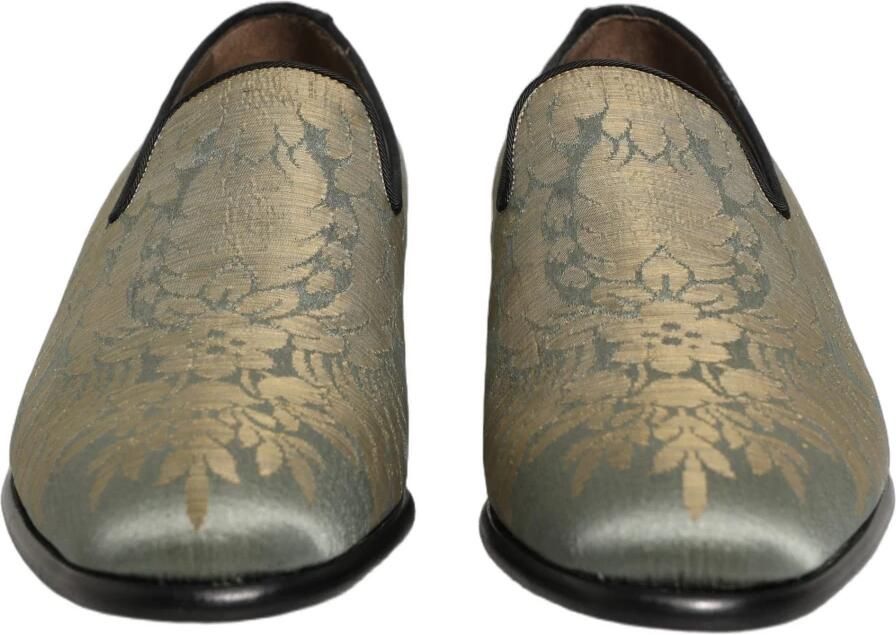 Dolce & Gabbana Gouden Jacquard Slip-On Loafers met Bloemmotief - Foto 2