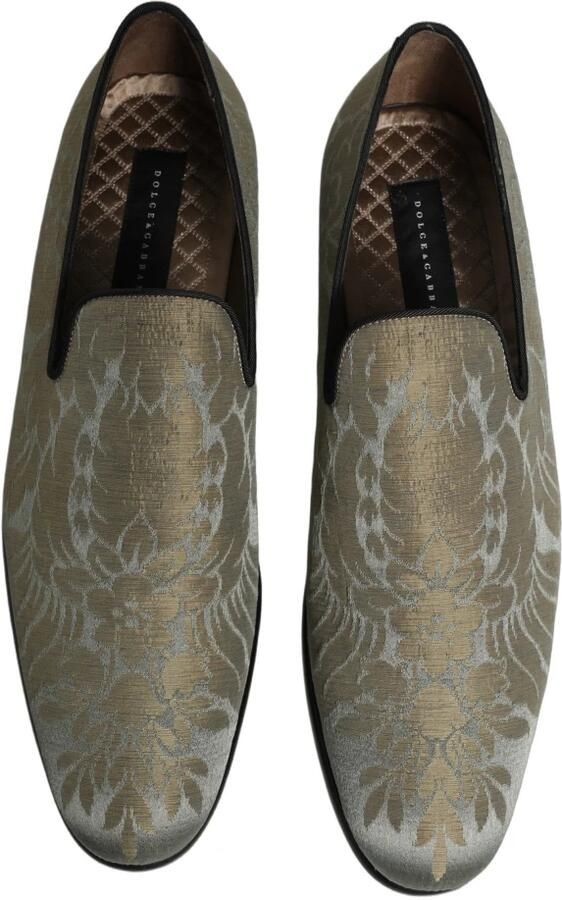 Dolce & Gabbana Gouden Jacquard Slip-On Loafers met Bloemmotief - Foto 3