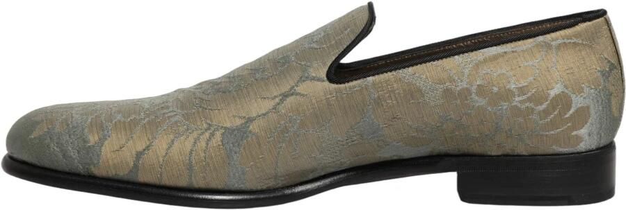 Dolce & Gabbana Gouden Jacquard Slip-On Loafers met Bloemmotief - Foto 5