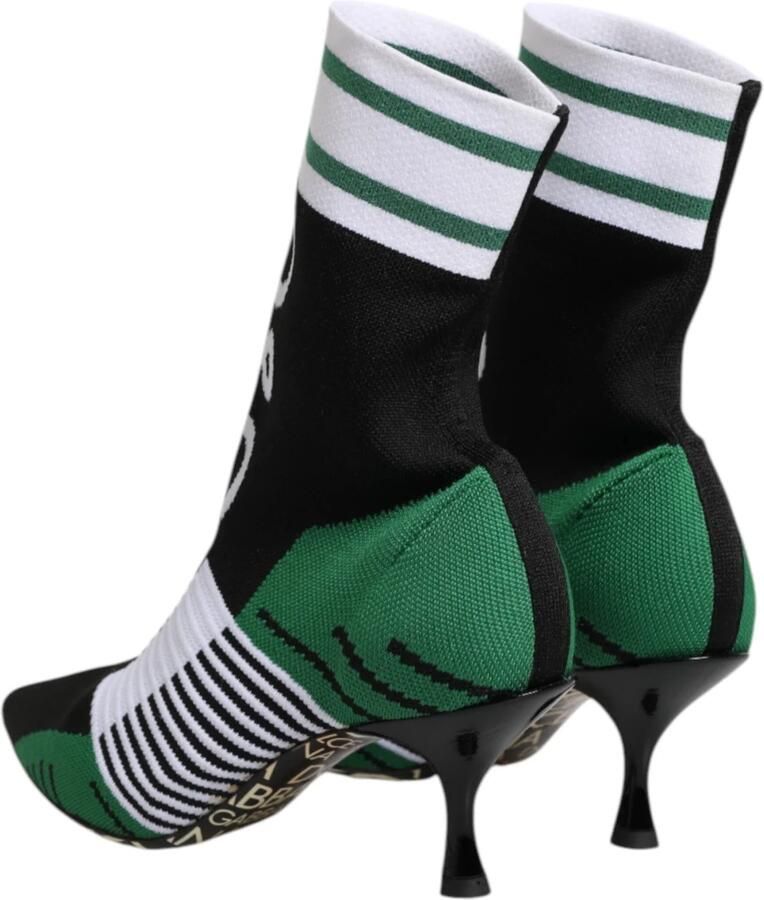 Dolce & Gabbana Groene Stretch Sok Stijl Enkellaarzen