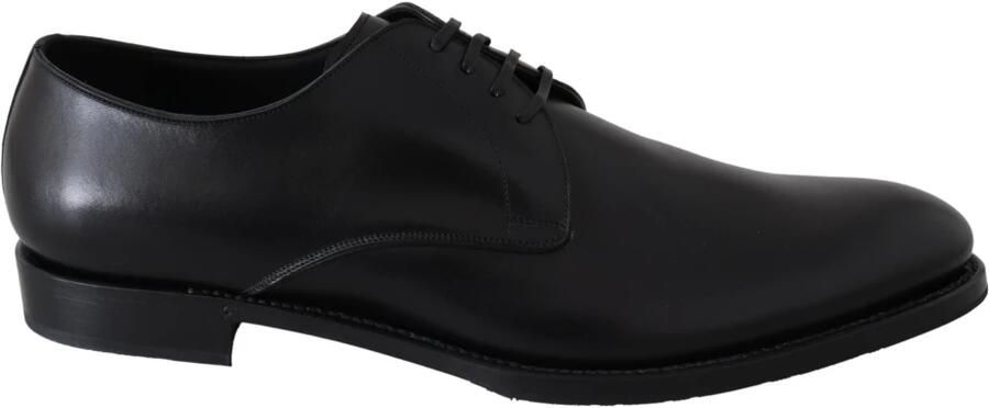 Dolce & Gabbana Black Leather Sartoria Hand Made Shoes Black Heren