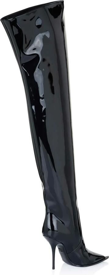 Dolce & Gabbana Zwarte Lakleren Kniehoge Laarzen Black Dames - Foto 3