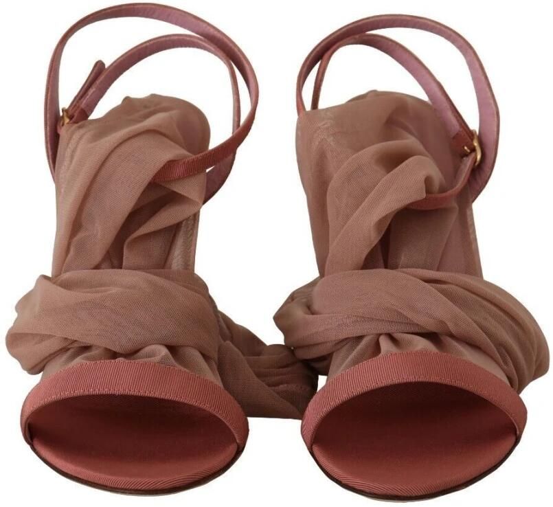 Dolce & Gabbana Roze Tule stretch enkelbandje sandalen schoenen - Foto 2