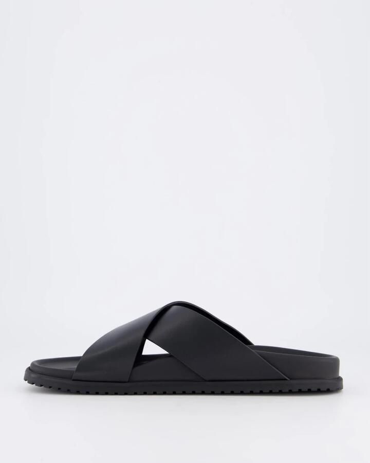 Dolce & Gabbana Leren slippers met logo-vormige applicatie