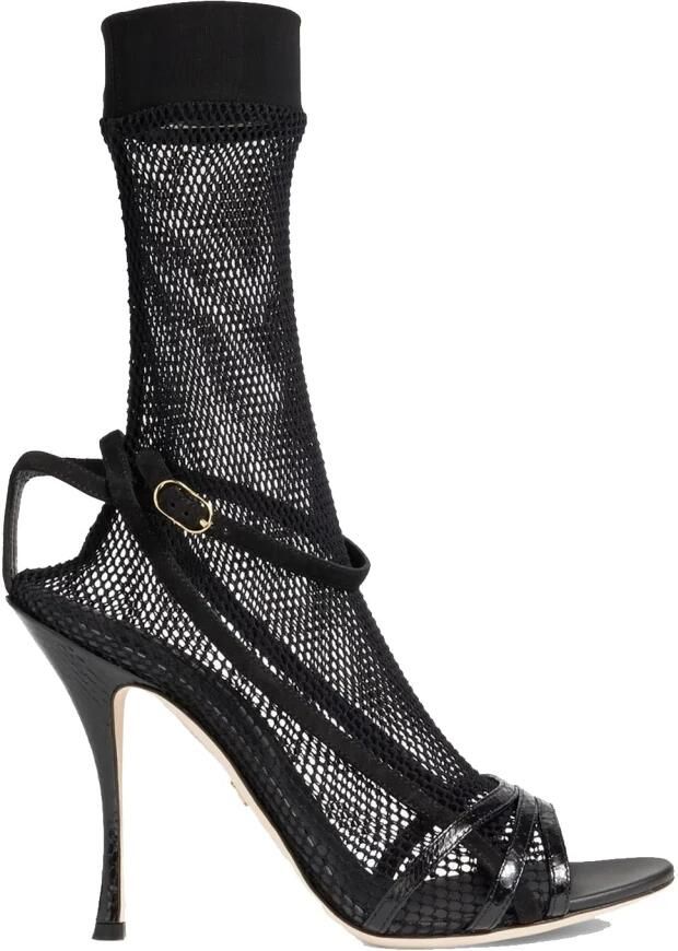 Dolce & Gabbana Zwarte suède korte laarzen sandalen schoenen - Foto 3