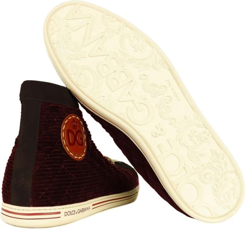 Dolce & Gabbana Rode Leren High-Top Sneakers Red Heren