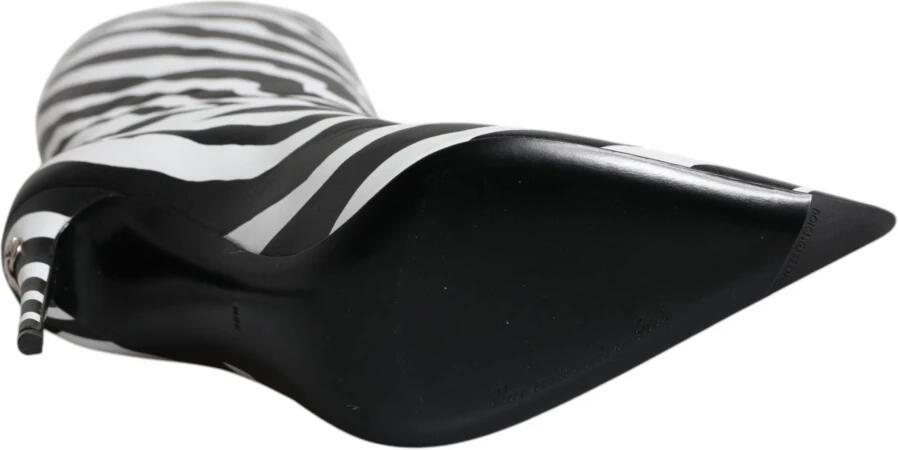 Dolce & Gabbana Zebra Print Hoge Hak Leren Laarzen - Foto 2