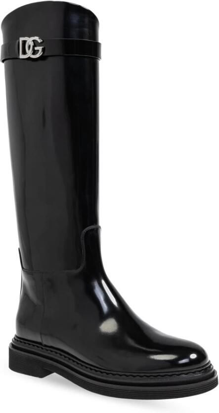 Dolce & Gabbana Hoge Laarzen in Ruitersportstijl Black Dames