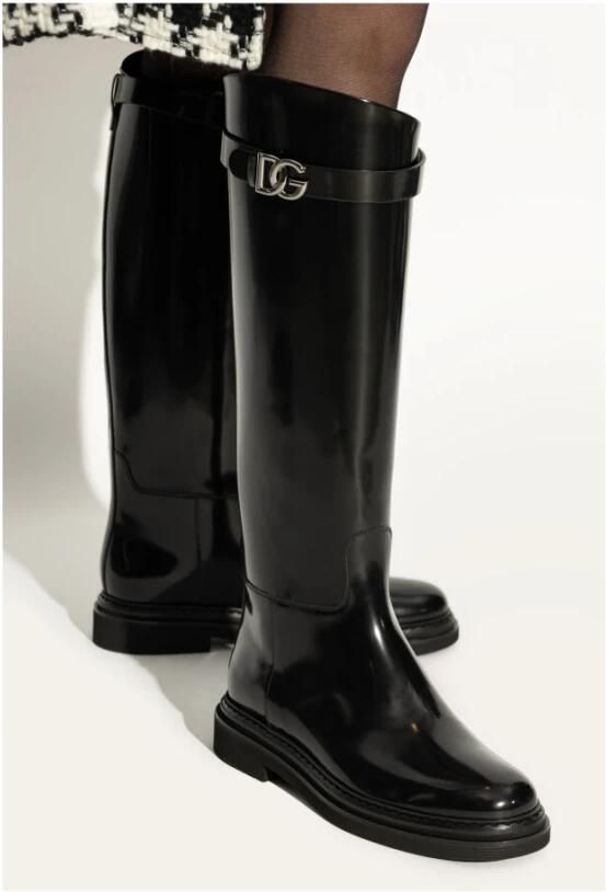 Dolce & Gabbana Hoge Laarzen in Ruitersportstijl Black Dames - Foto 2