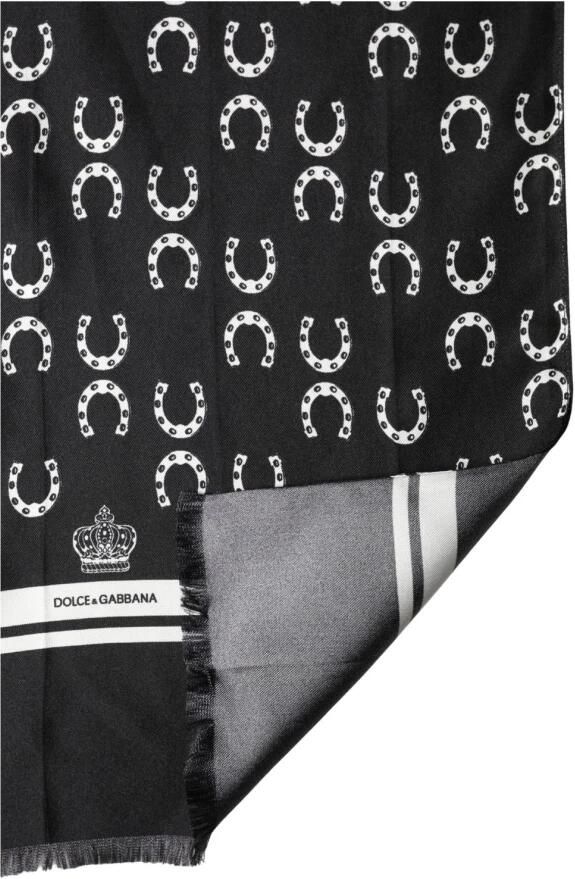 Dolce & Gabbana Horseshoe Silk Neck Foulard - Foto 2