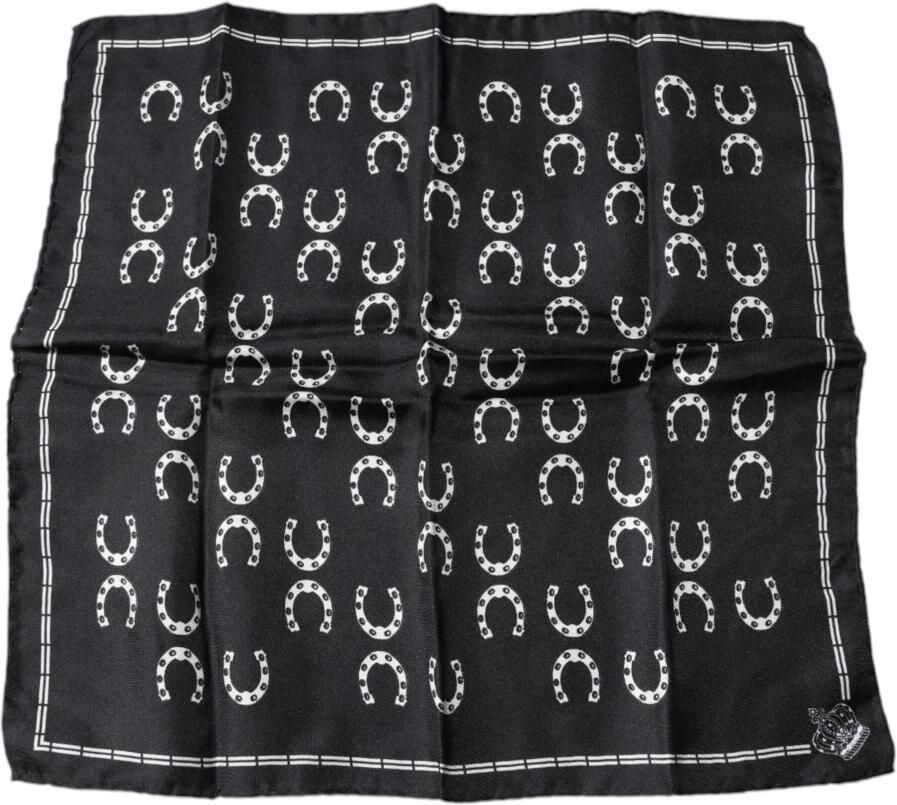Dolce & Gabbana Horseshoe Silk Square Handkerchief Scarf