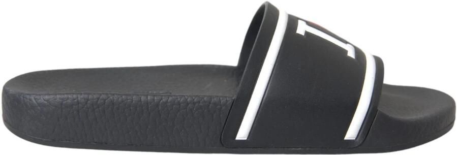 Dolce & Gabbana Zwarte leren I Love D&G Slide Sandalen