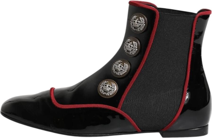 Dolce & Gabbana Zwarte Jackie Buttoned Chelsea Laarzen