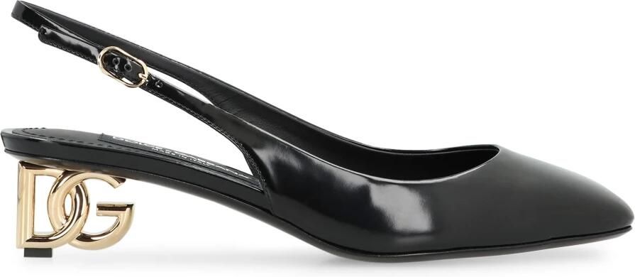 Dolce & Gabbana Zwarte Patentleren Slingback met DG Hak Black Dames - Foto 2