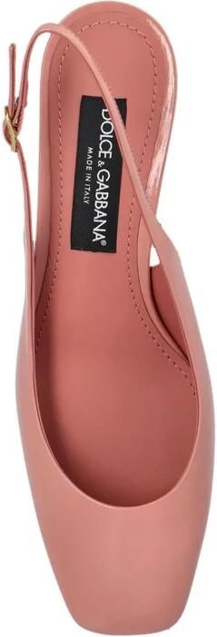 Dolce & Gabbana Gouden Logo Hak Leren Pumps Pink Dames - Foto 2