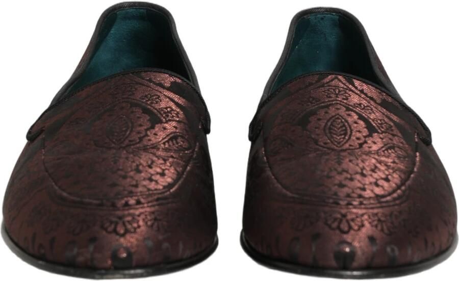 Dolce & Gabbana Jacquard Leather Slip On Loafers - Foto 4