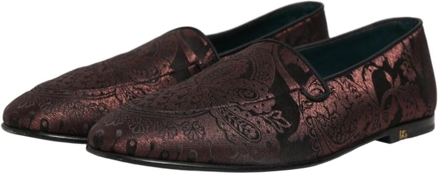Dolce & Gabbana Jacquard Leather Slip On Loafers - Foto 6