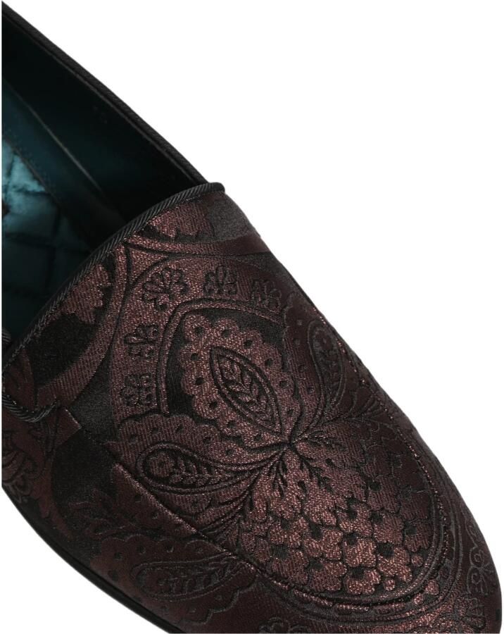 Dolce & Gabbana Jacquard Leather Slip On Loafers - Foto 2