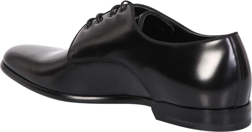 Dolce & Gabbana Zwarte platte schoenen Derby Antik Black Heren