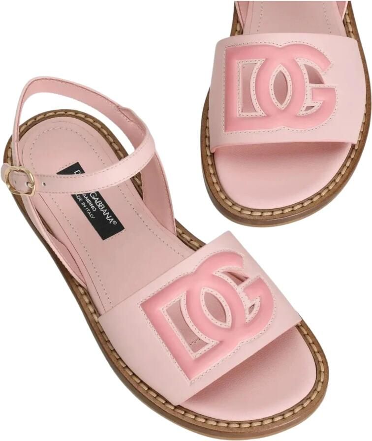Dolce & Gabbana Kalfsleren Sandalen met Uitgesneden Logo - Foto 2