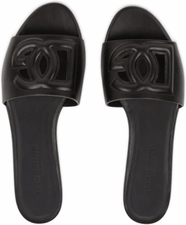 Dolce & Gabbana Zwarte Leren Slides voor Mannen - Foto 2