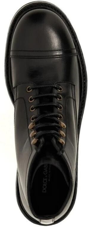 Dolce & Gabbana Zwarte Veterschoenen Enkellaarsjes voor Heren Black Heren - Foto 3