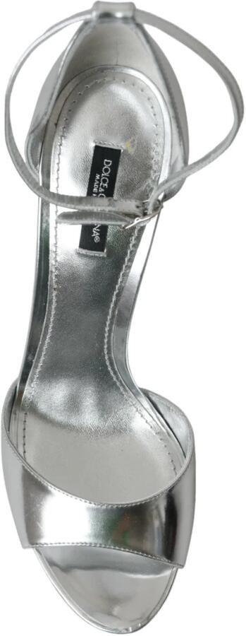 Dolce & Gabbana Zilveren Leren Enkelband Sandalen - Foto 2
