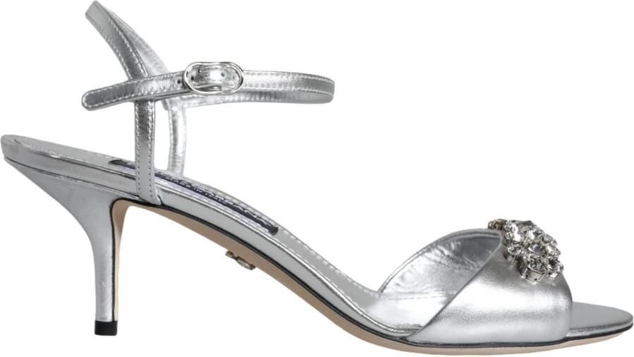 Dolce & Gabbana Zilveren Leren Enkelband Sandalen Gray Dames - Foto 1