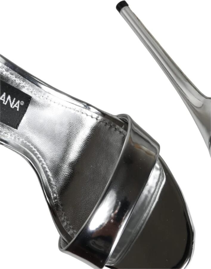 Dolce & Gabbana Zilveren Enkelband Hakken Sandalen Gray Dames - Foto 2