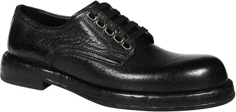 Dolce & Gabbana Zwarte Paardenleren Derby Heren Schoenen Black - Foto 2