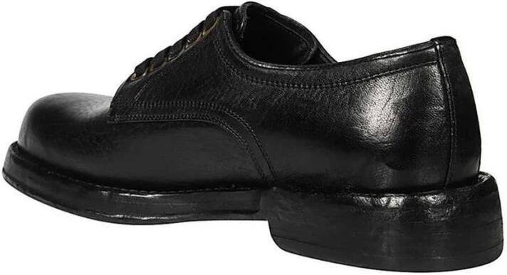 Dolce & Gabbana Zwarte Paardenleren Derby Heren Schoenen Black - Foto 3