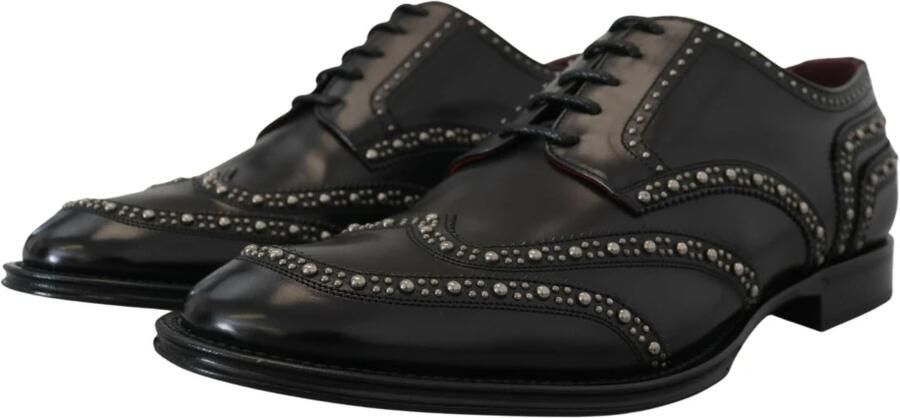 Dolce & Gabbana Zwarte Studded Derby Jurk Schoenen Black Heren - Foto 2